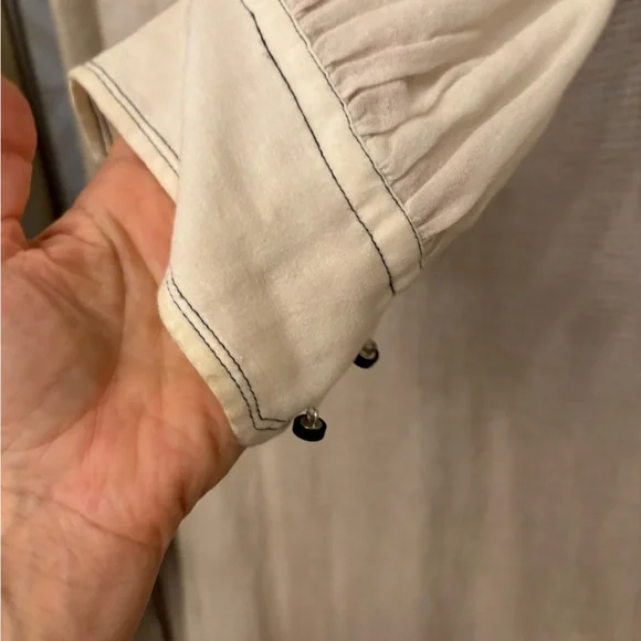 Isabel Marant White Blouse with Black Detail. - Picture 4 of 7